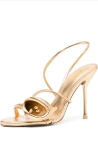 FYS Womens Elegant Floral Stiletto Sandals Open Toe Slingback High Heel Summer Party Dressy Shoes Size 4-16 US