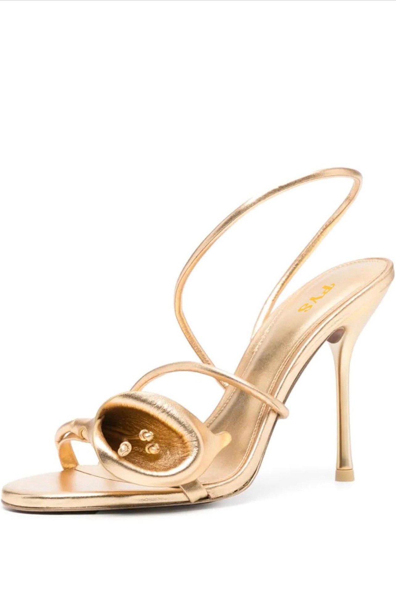 FYS Womens Elegant Floral Stiletto Sandals Open Toe Slingback High Heel Summer Party Dressy Shoes Size 4-16 US